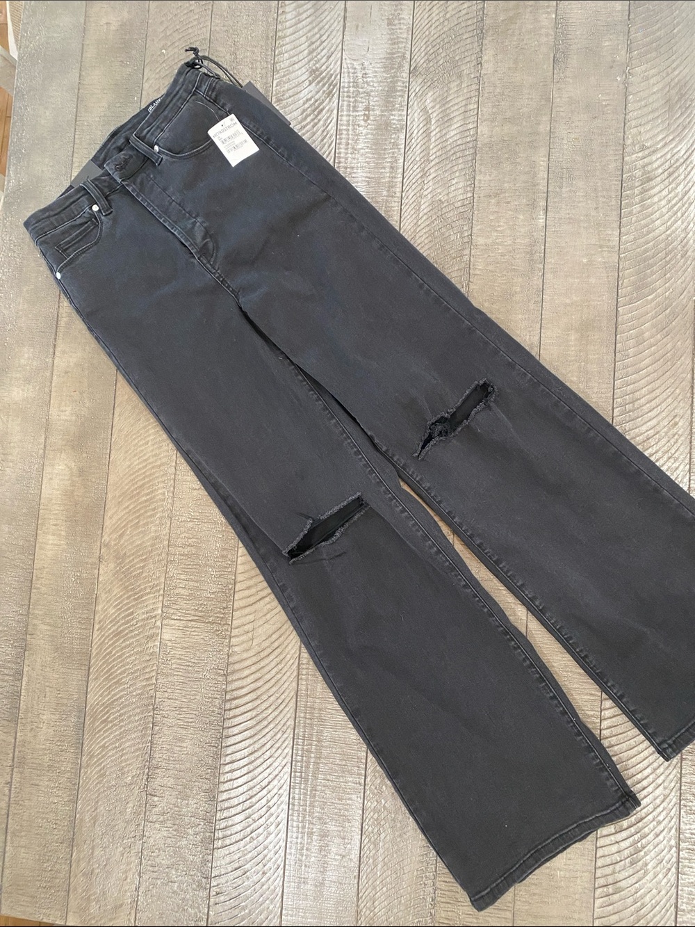 Blank NYC Black Ripped Flare Jeans